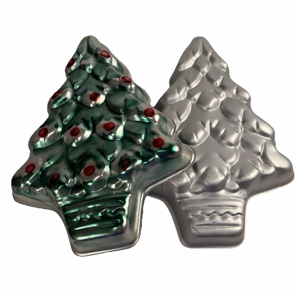 Vintage 1972 Wilton Christmas Tree Cake Pan Set of Two